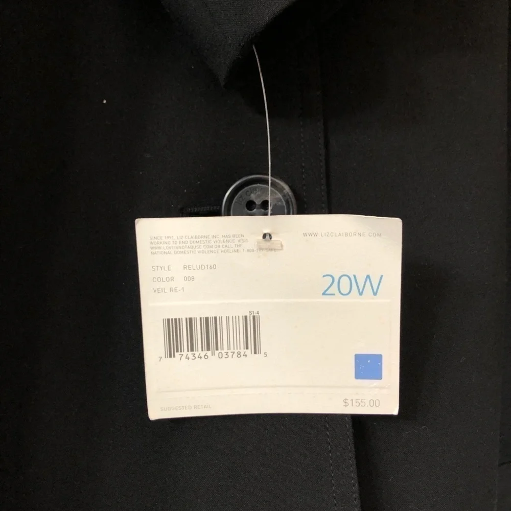 NWT PLUS Liz Claiborne Black Jacket